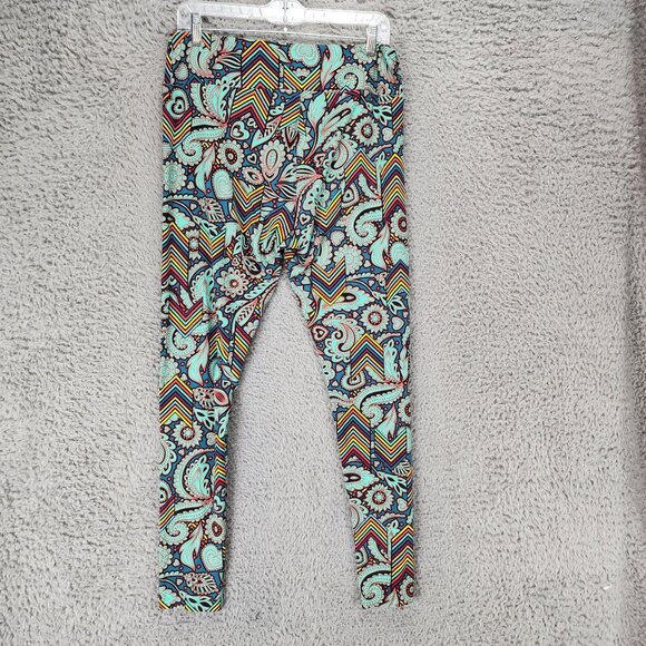 Lularoe Pants Womens Tall & Curvy Set of Two Green Pull On Leggings - Picture 12 of 13